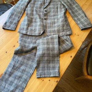 Gant  linen Gray Plaid Two-Piece Suit